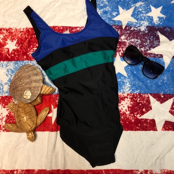 Enkay One Piece Swimsuit Color Blocked - Picture 1 of 7